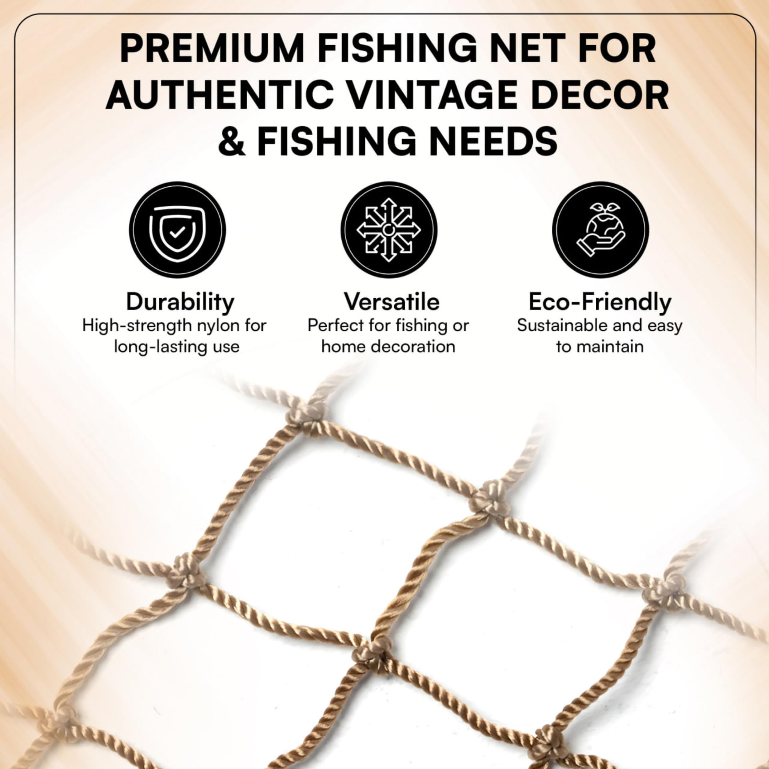 COLIBROX Fishing Net 5x10 Ft Decorative Fish Netting, Old Vintage Decor — Amazon image 6