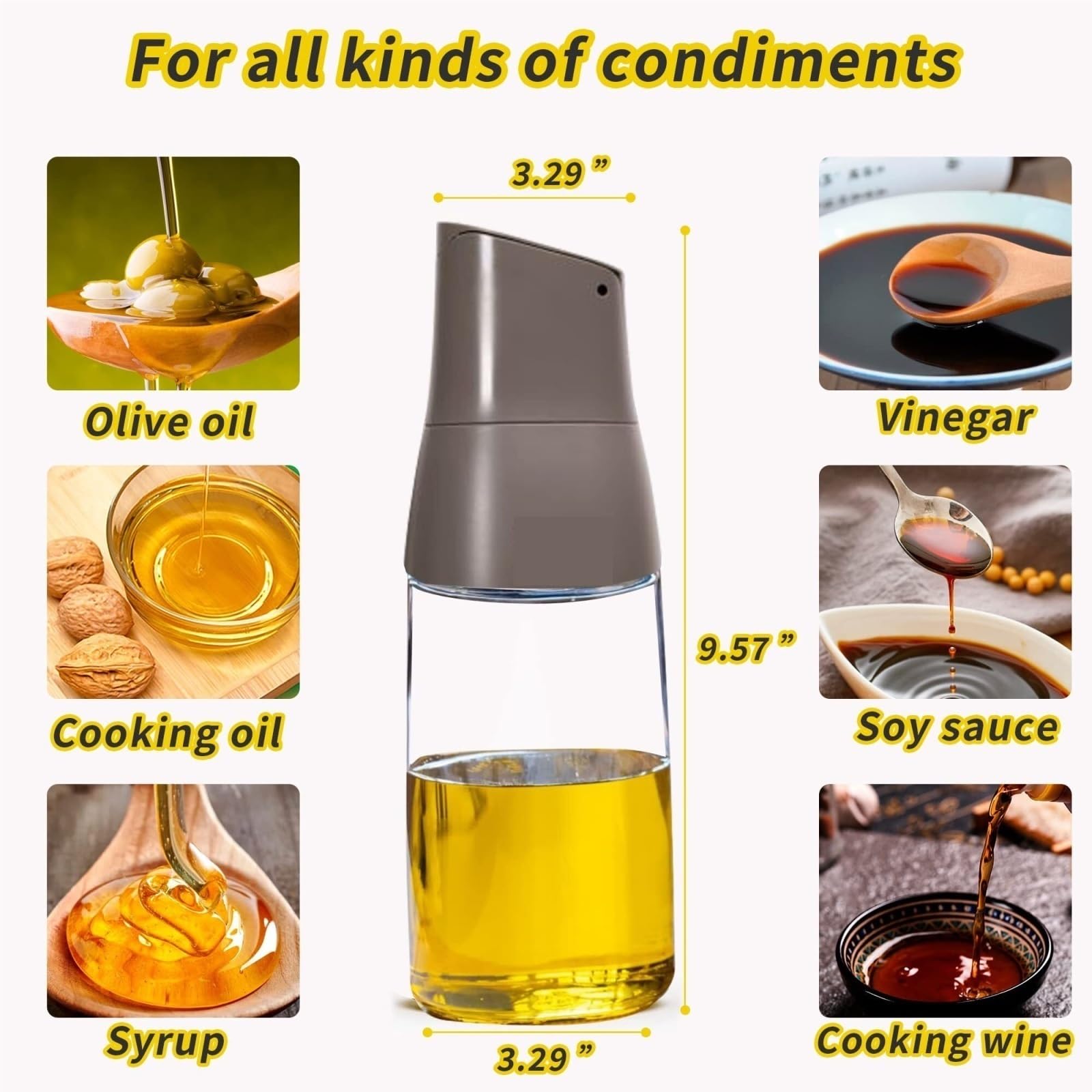 Set di 3 dispenser di olio in vetro, bottiglie di olio d'oliva, aceto e salsa di soia, contenitori da cucina, eleganti ampolle blu per olio e aceto per cucinare