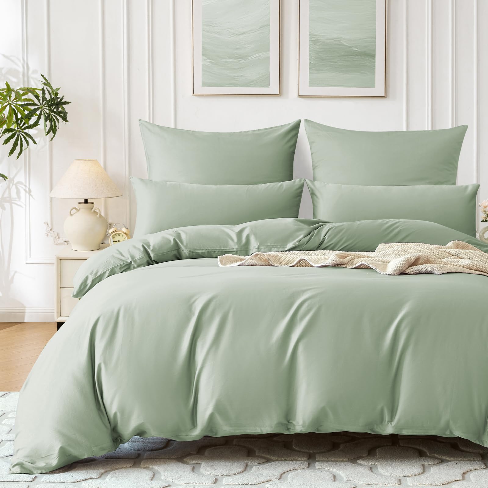 Housse de couette anti-transpiration en satin de coton soyeux