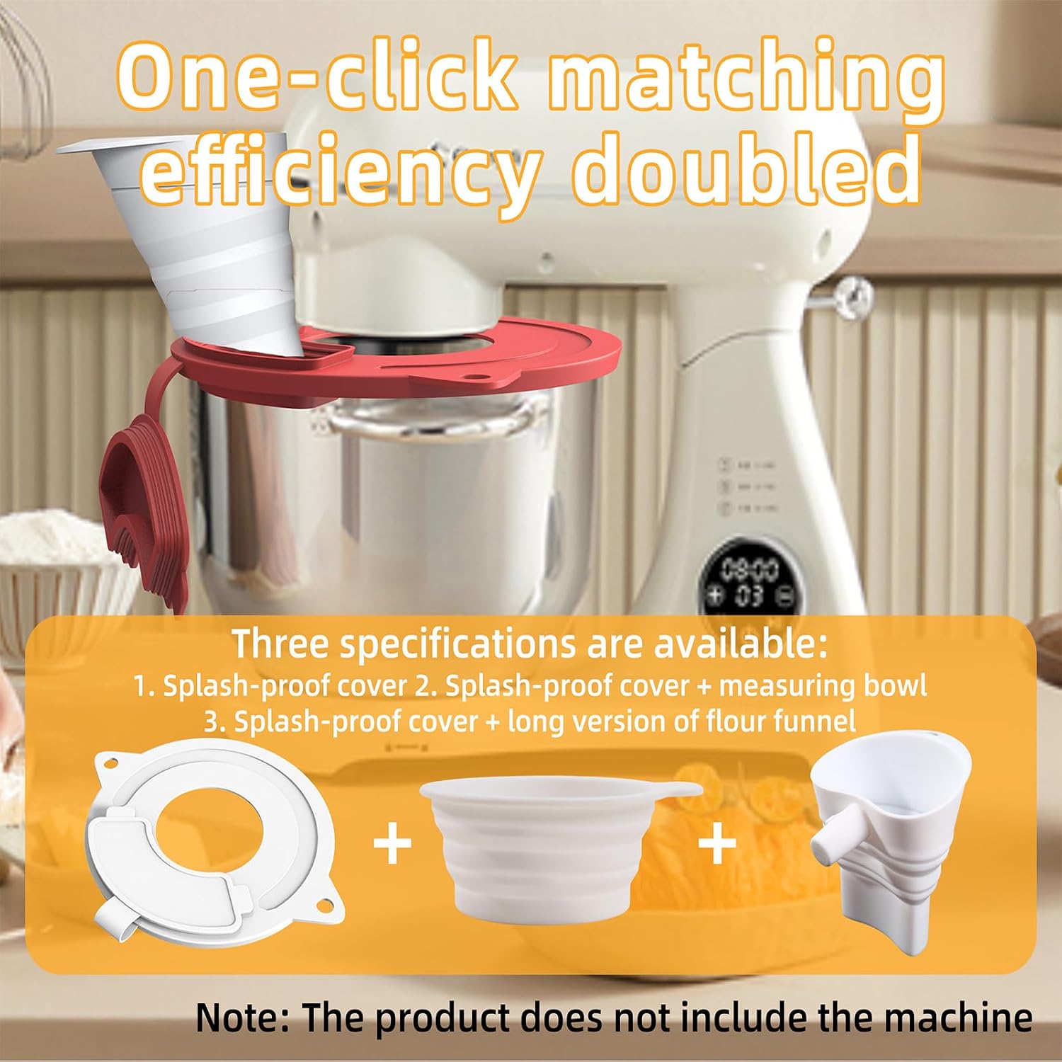 Silicone Splash Guard and Measuring Cup Set for Stand Mixer Perfect for Baking Without Mess