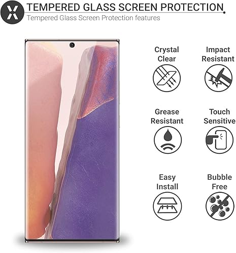 Miniatura 2 de Olixar Protector de pantalla para Samsung Galaxy Note 20, vidrio templado, protección confiable, compatible con las funciones del dispositivo - Guía