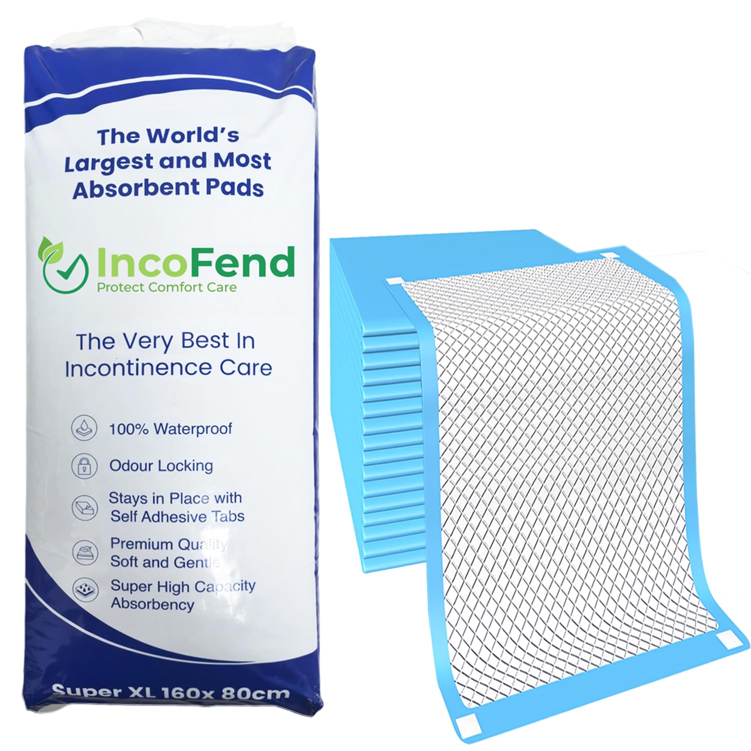 Incontinence Bed Pads Disposable Sheets Mats Absorbent Protection Super XL Large (20pc 160x80cm XXL)