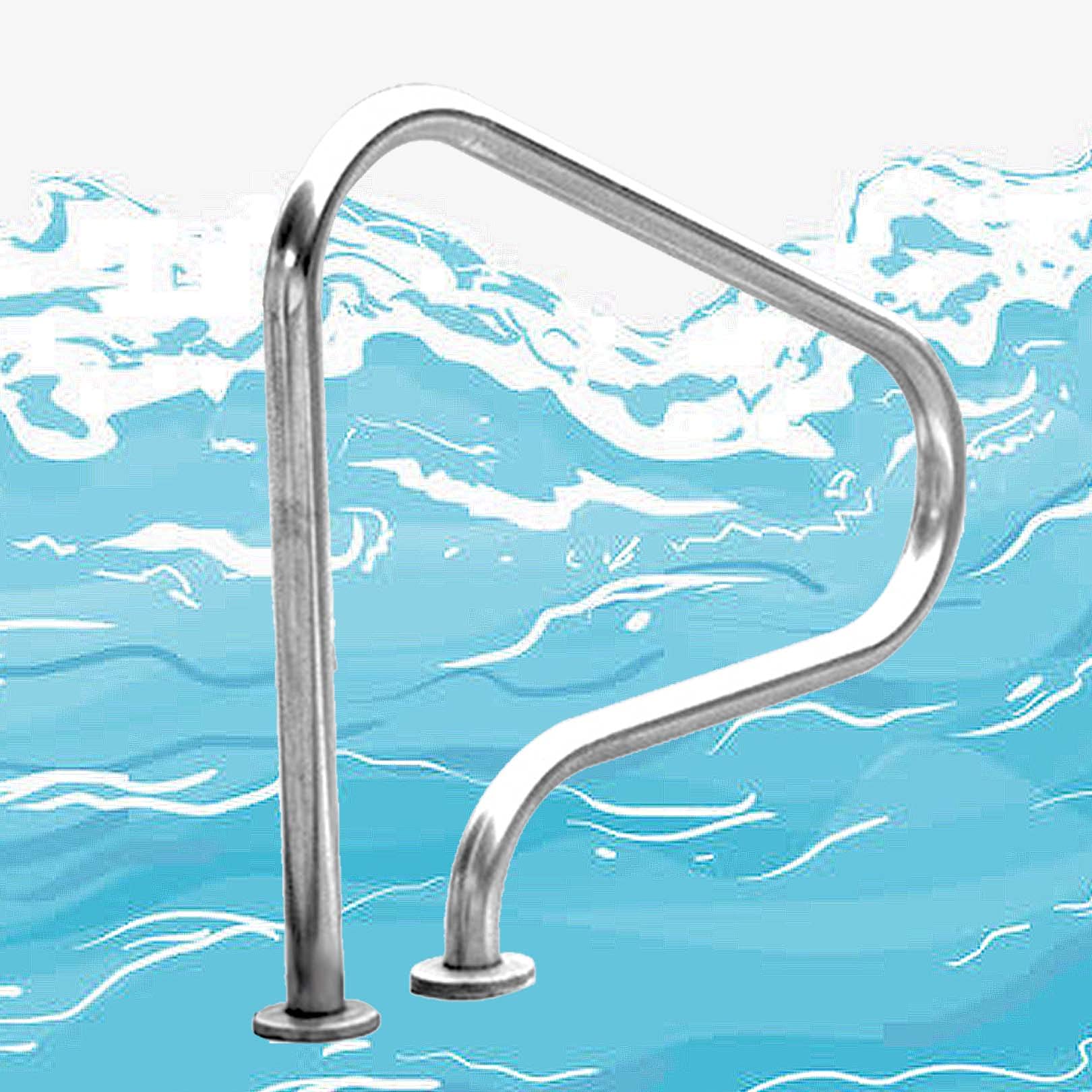 Rampe d'escalier de piscine pour éviter les glissades sur les marches