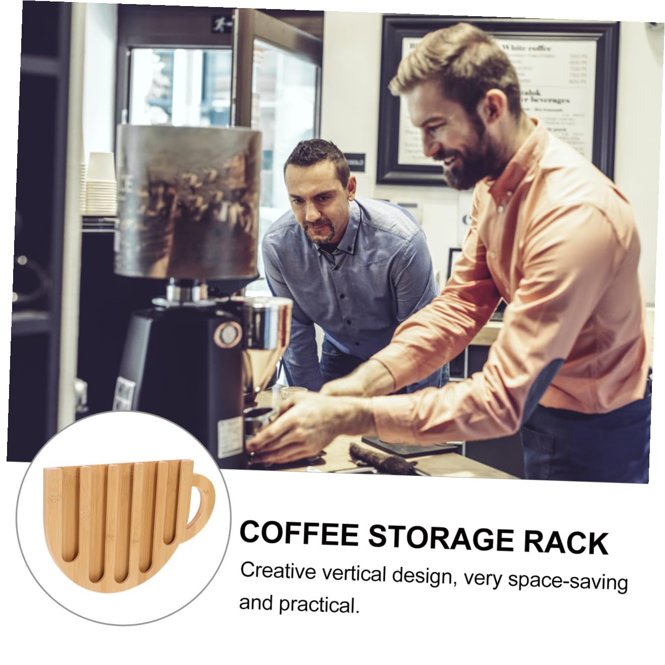 INOOMP Organizador de Cápsulas de Café de Madera Expositor Vertical para 50 Cápsulas Soporte Compacto para Oficina y Hogar Estante Reutilizable y Antioxidante