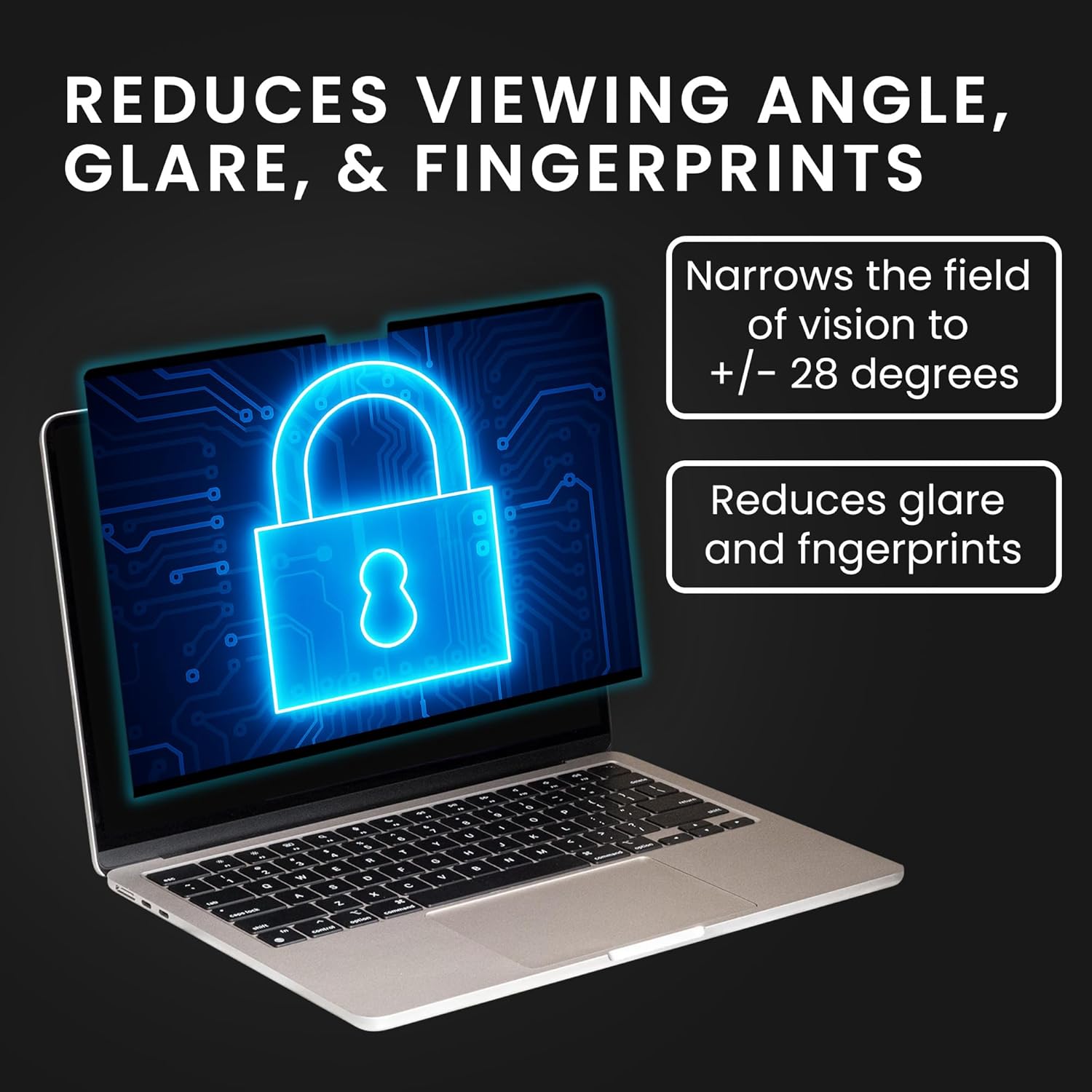 kwmobile Laptop Privacy Screen for Apple MacBook Pro 14.2 2024 M4 A3112 / A3185 / A3401 - Magnetic Computer Privacy Screen Shield - Laptop Monitor Protector - Anti Glare Blue Light Blocking