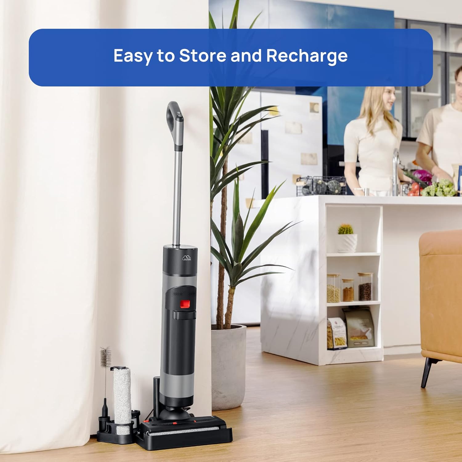 JONR Vacuum Cleaner stored on charging dock
