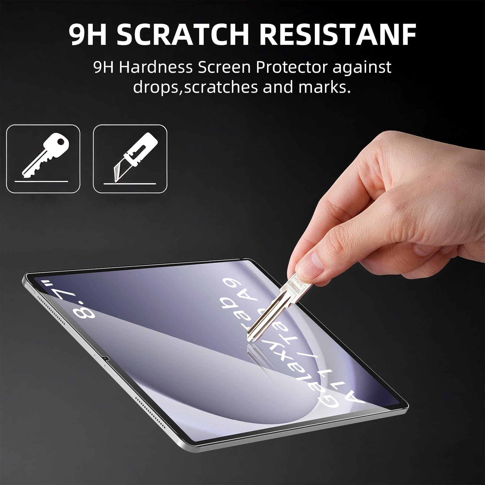 Pellicola Protettiva Vetro Temperato per Samsung Galaxy Tab A11 Tab A9 8,7 Pollici 9H Durezza HD Trasparente