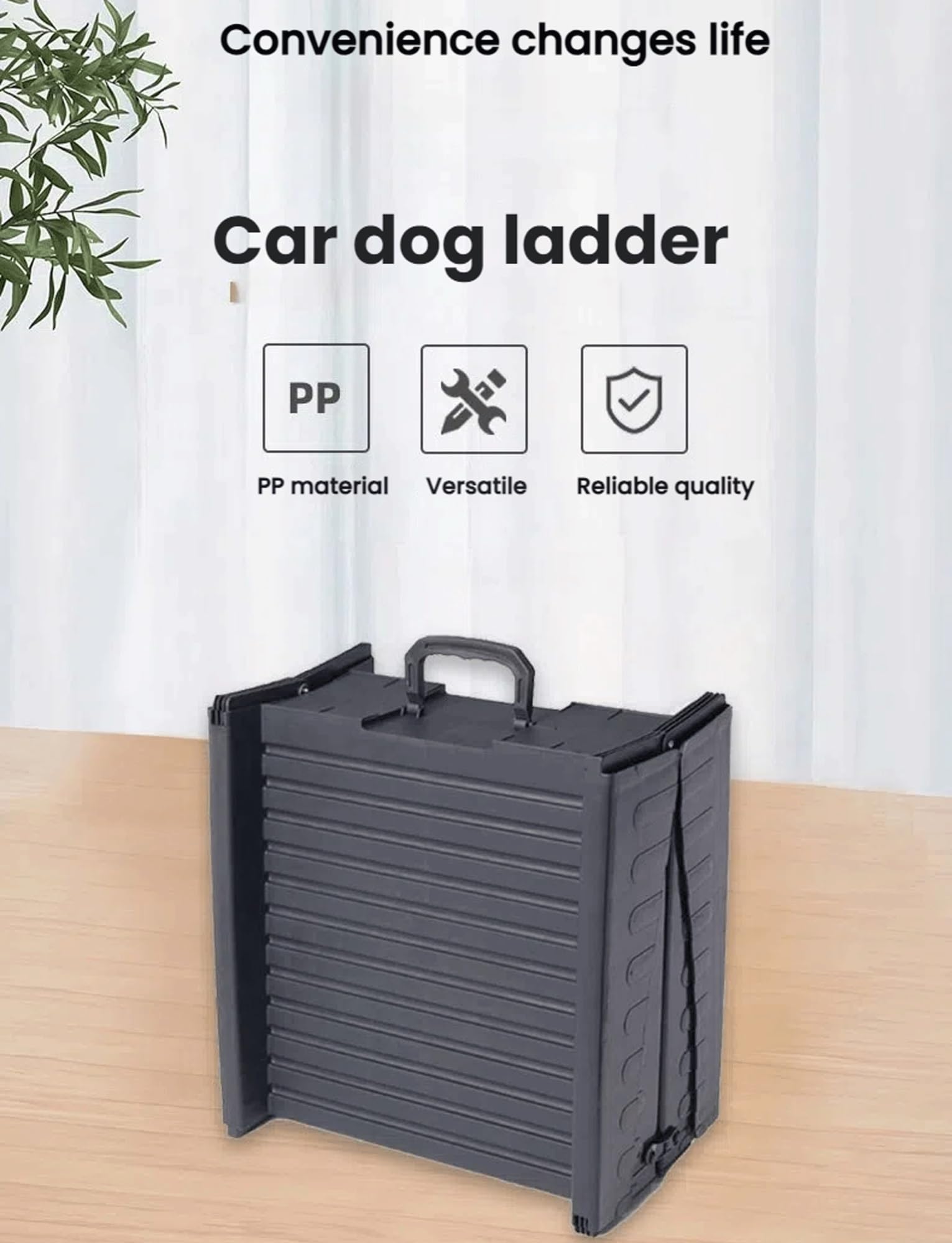Składana plastikowa rampa dla psa dla łatwego dostępu dla Twojego zwierzaka, przenośna rampa dla małych i dużych psów, lekka, stabilna, antypoślizgowa powierzchnia zapewnia bezpieczne użytkowanie