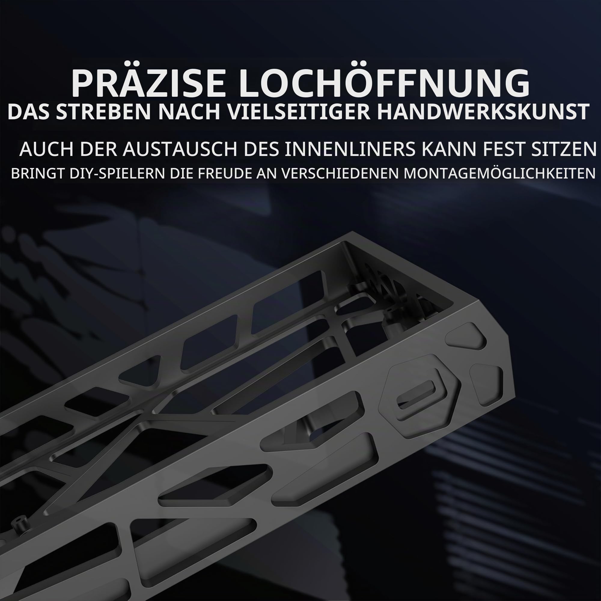kutethy KY60 Tastaturgehäuse aus Aluminium, 60% mechanische Tastaturschale, benutzerdefinierte Tastatur, Barebones, kompatibel mit Wooting60, Mad60, Win60, GH60, 60HE, Schwarz