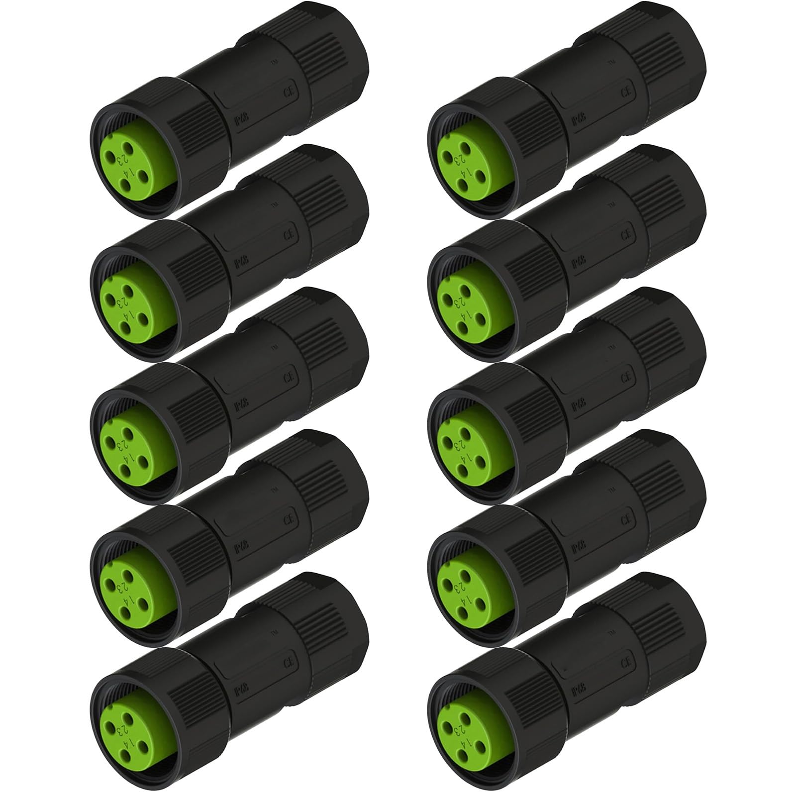 10 conectores versátiles impermeables de 4 pines, adecuados para uso industrial en el hogar, conectores eléctricos resistentes a la intemperie con diseño antiflojo