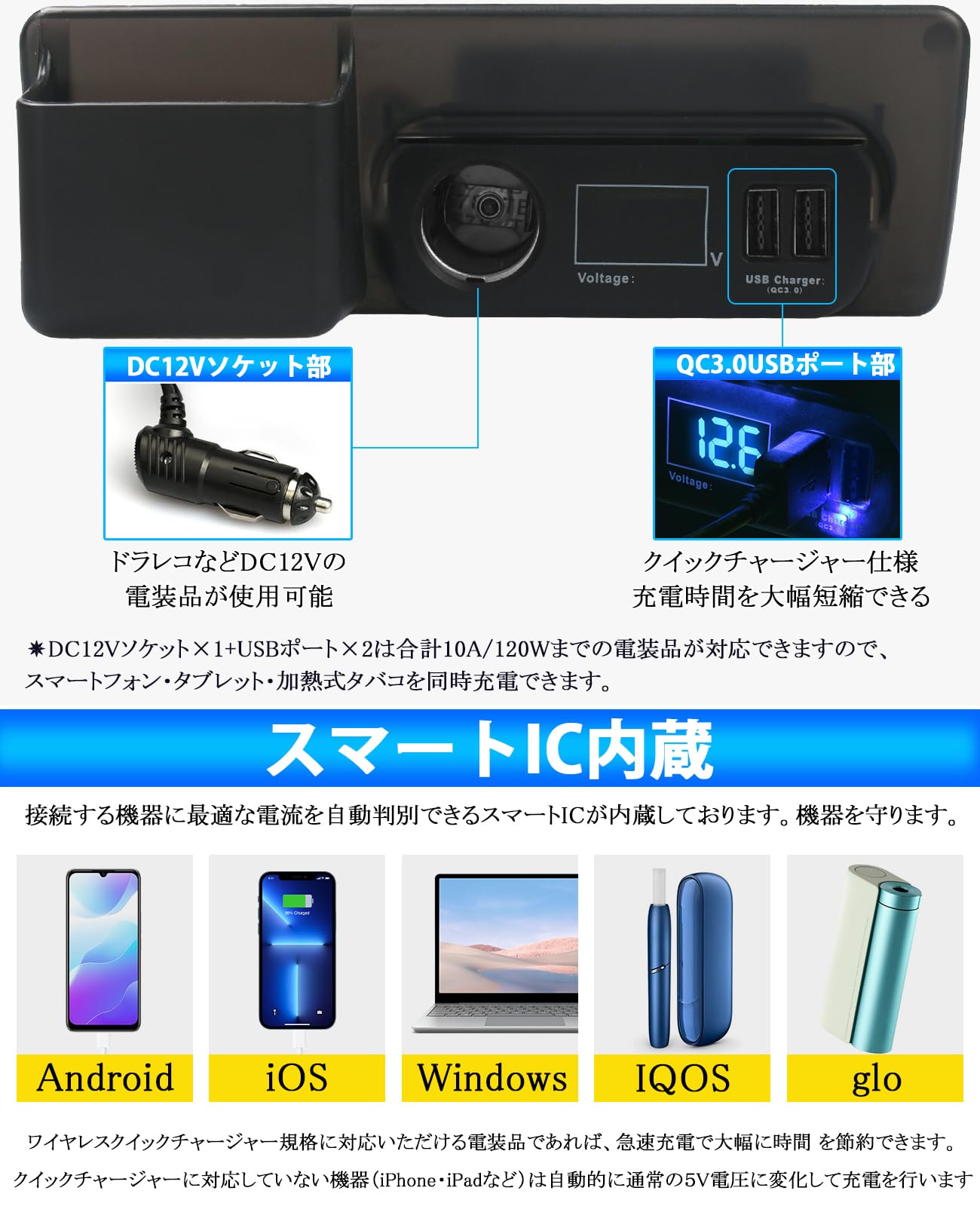Amazon.co.jp: PORAXYトヨタ ハイエース 200系専用 増設電源