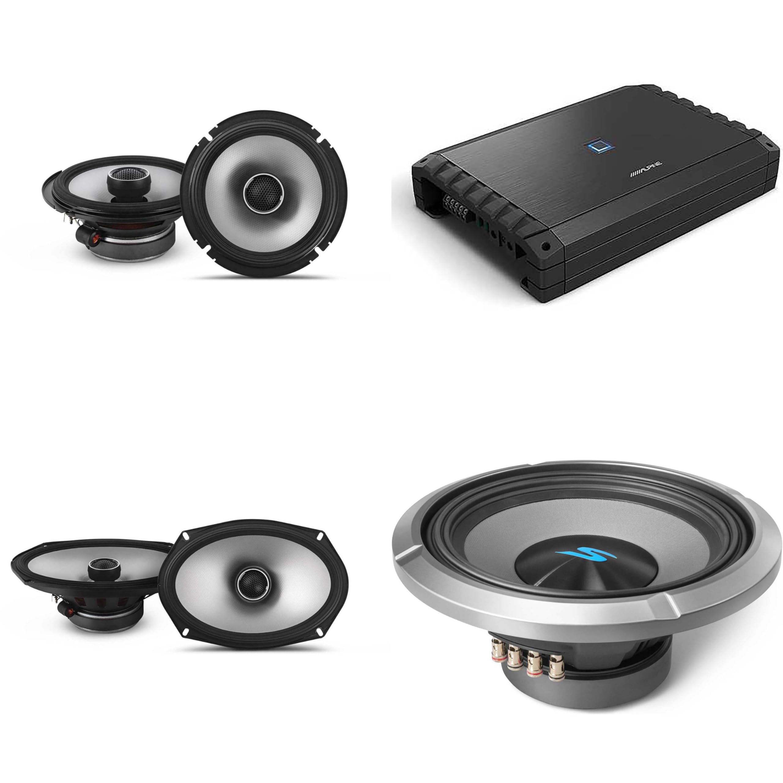 Alpine S2-A55V S-Series Class-D 5-Channel Amplifier, Hi-Res Certified, 40W x 4 + 200W x 1 @ 4 ?, 60W x 4 +300W x 1 @ 2 ? w/ S2-S69, S2-S65 & S2-W12D4 12