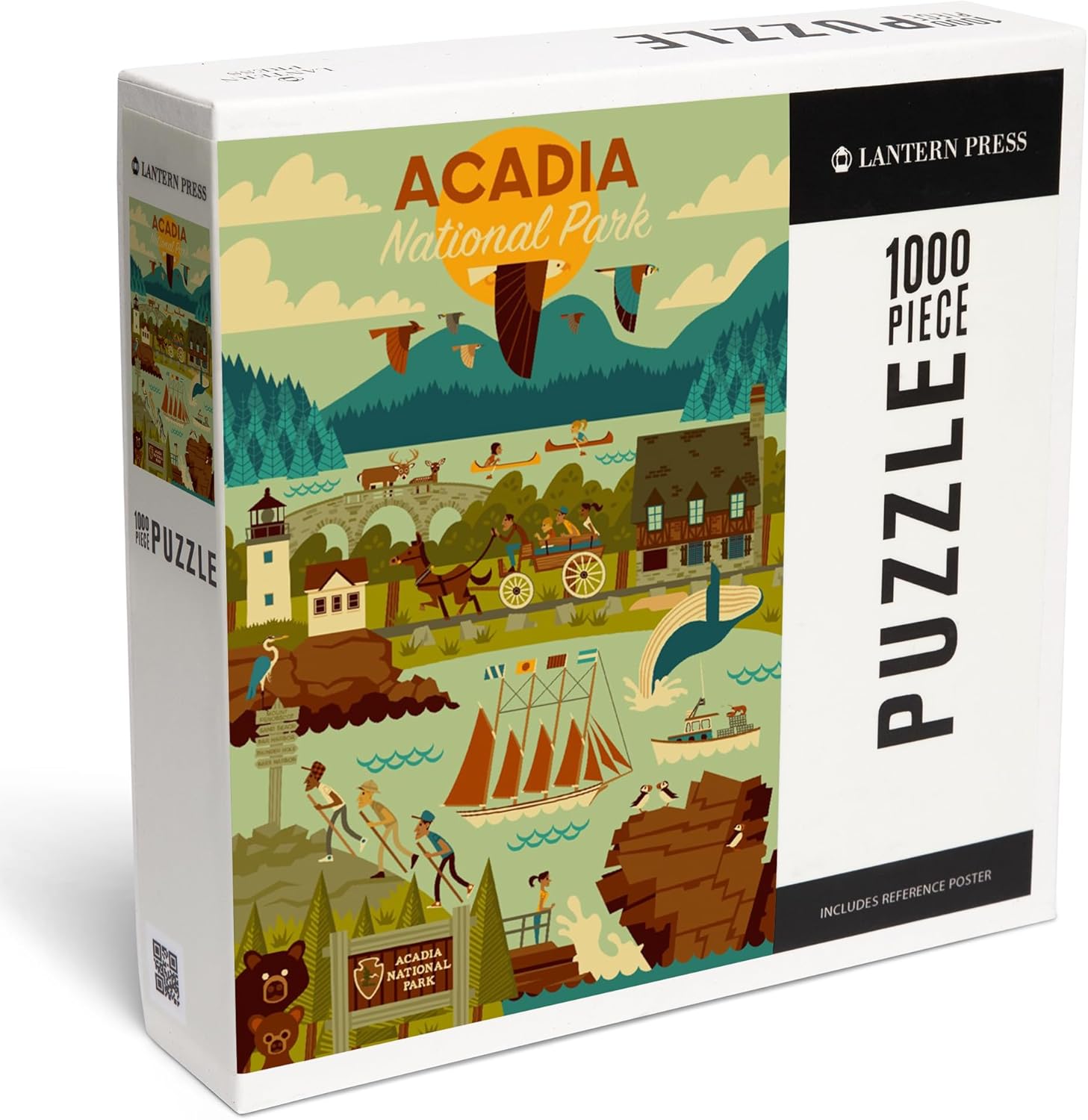 Acadia National Park, Maine, Geometric National Park Series (1000 Piece Puzzle, Challenging Jigsaw Puzzle for Adults, Made in USA)