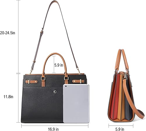 Miniatura 3 de CLUCI Briefcase for Women Leather Laptop 15.6 Inch Business Ladies Work Computer Tote Bags