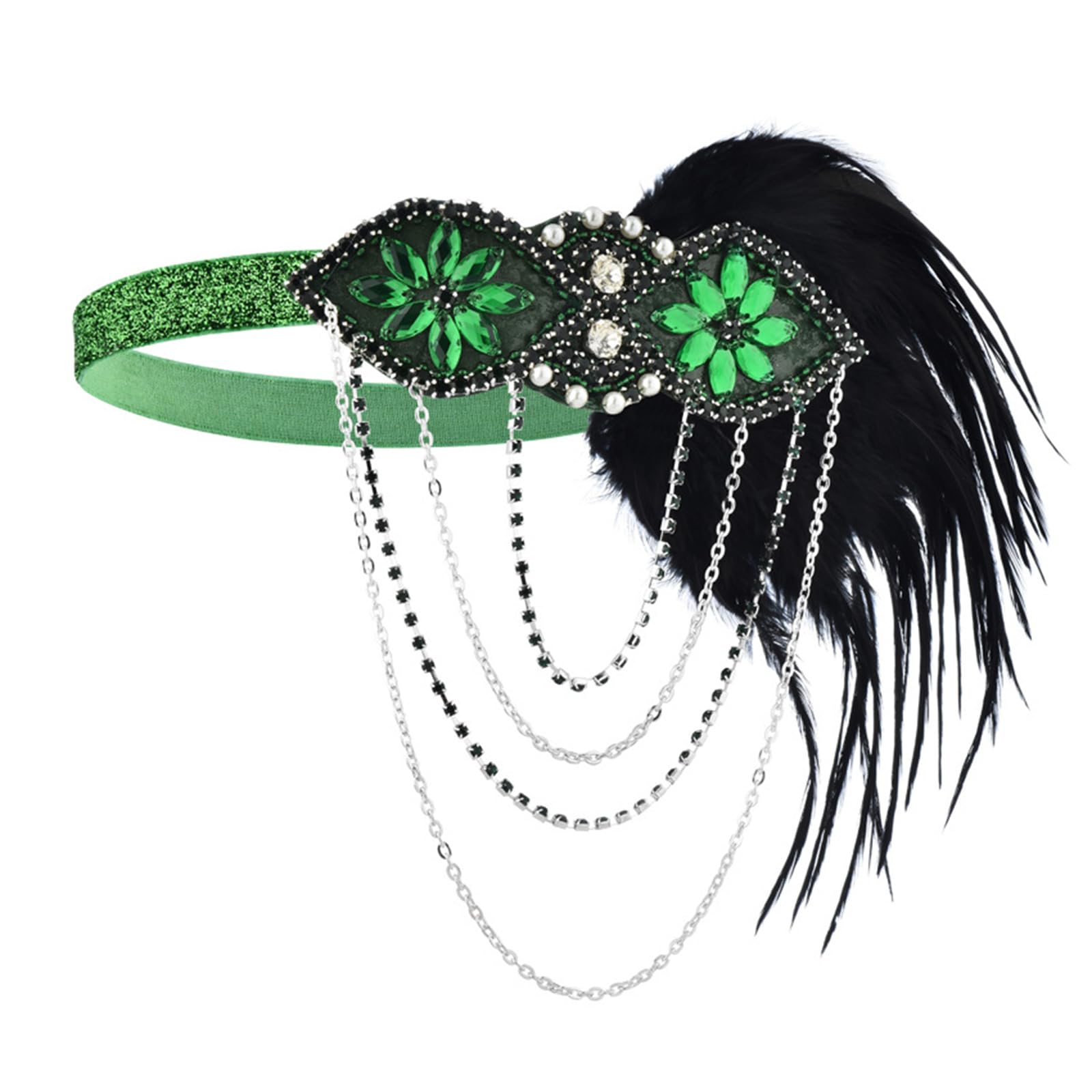 Fentency 1920s Headpiece Flapper Headband, Roaring 20s Hair Accessories Vintage Hair Clip Sequins Hair Hoop