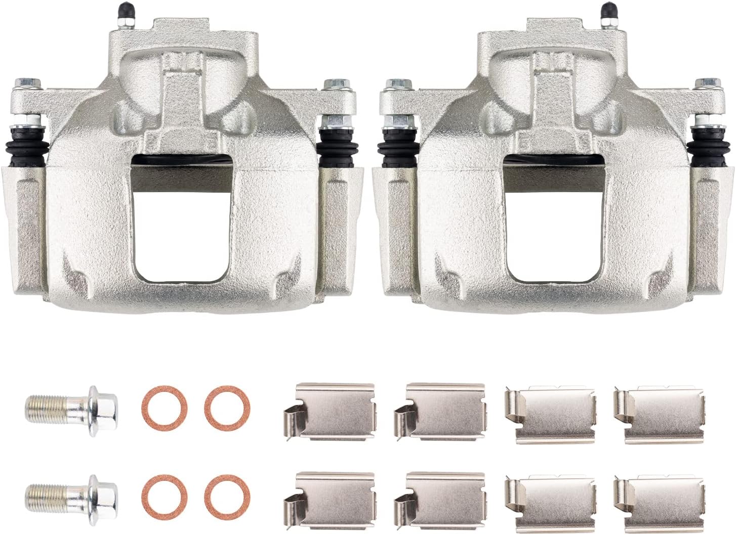 Front Brake Caliper 18B5045 + 18B5044 Replacement For 2007-2012 Wrangler, 2008-2012 Grand Caravan, 2008-2012 Town & Country, 2008-2012 Liberty, Pair Set of 2 Front Driver and Passenger Side