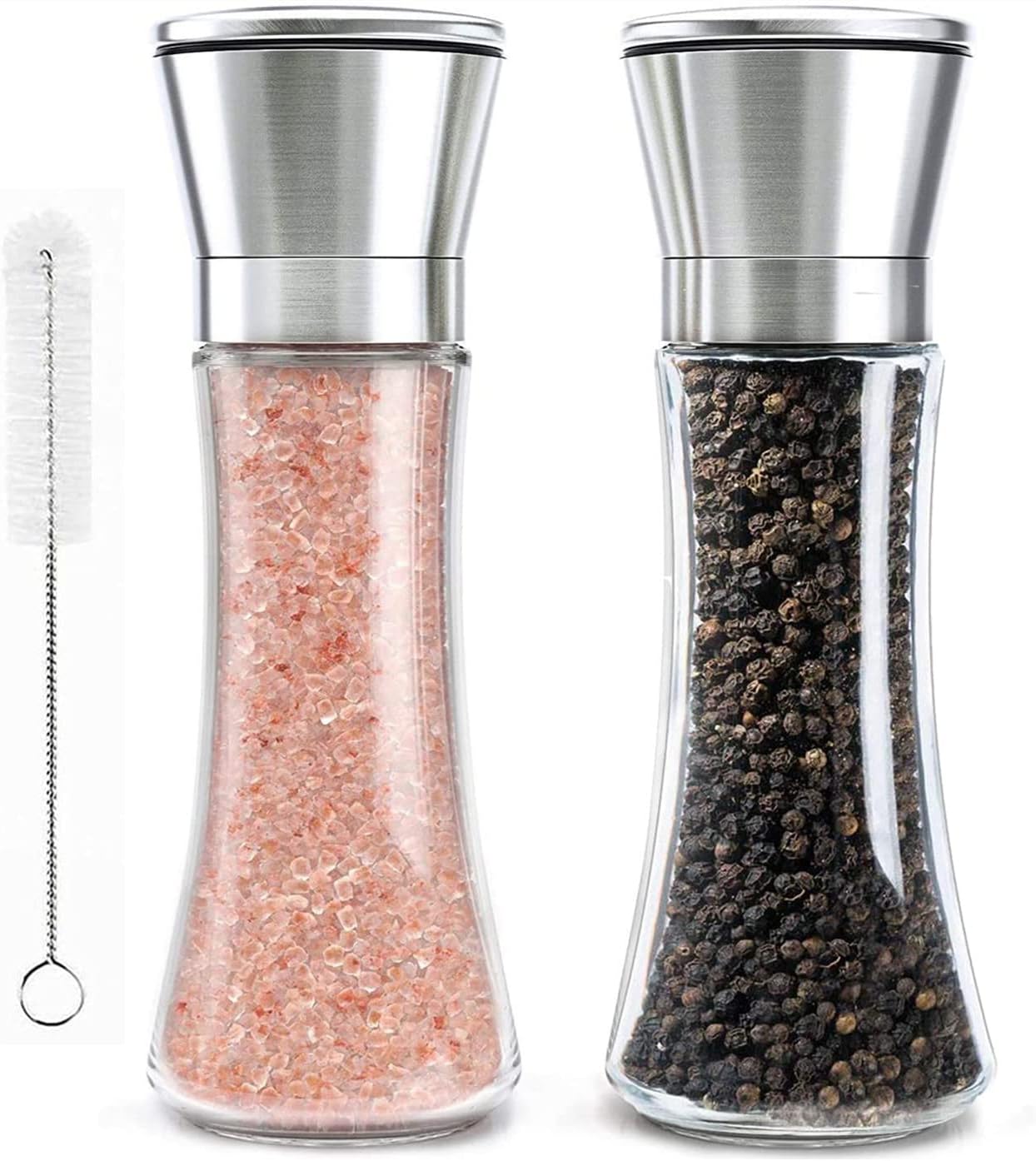 良好品 ペッパーミル 調味料挽き 操作簡単 手動黒コショウ 2点セット 塩