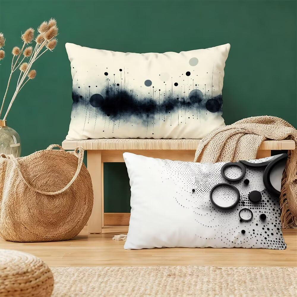 Housse coussin oreiller noir velours 40x80cm décoration chambre lit