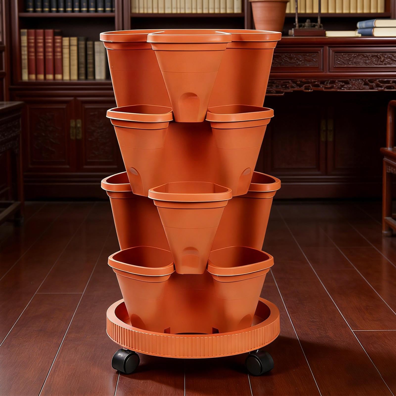 Generisch Vaso per fragole | Verticale con vassoio rimovibile ,Vaso impilabile per interni ed esterni – balcone terrazza erbe, piante verticali per interni ed esterni, casa B