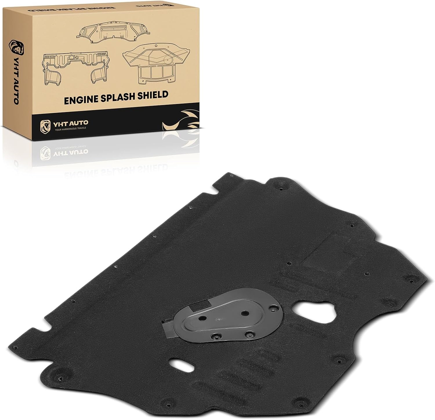 YHTAUTO Lower Engine Splash Shield Compatible with Buick Encore GX 2020-2024, Chevrolet Trailblazer 2021-2024 1.3L, with Heat Formed, Plastic Black Splash Guard Engine Case Guards