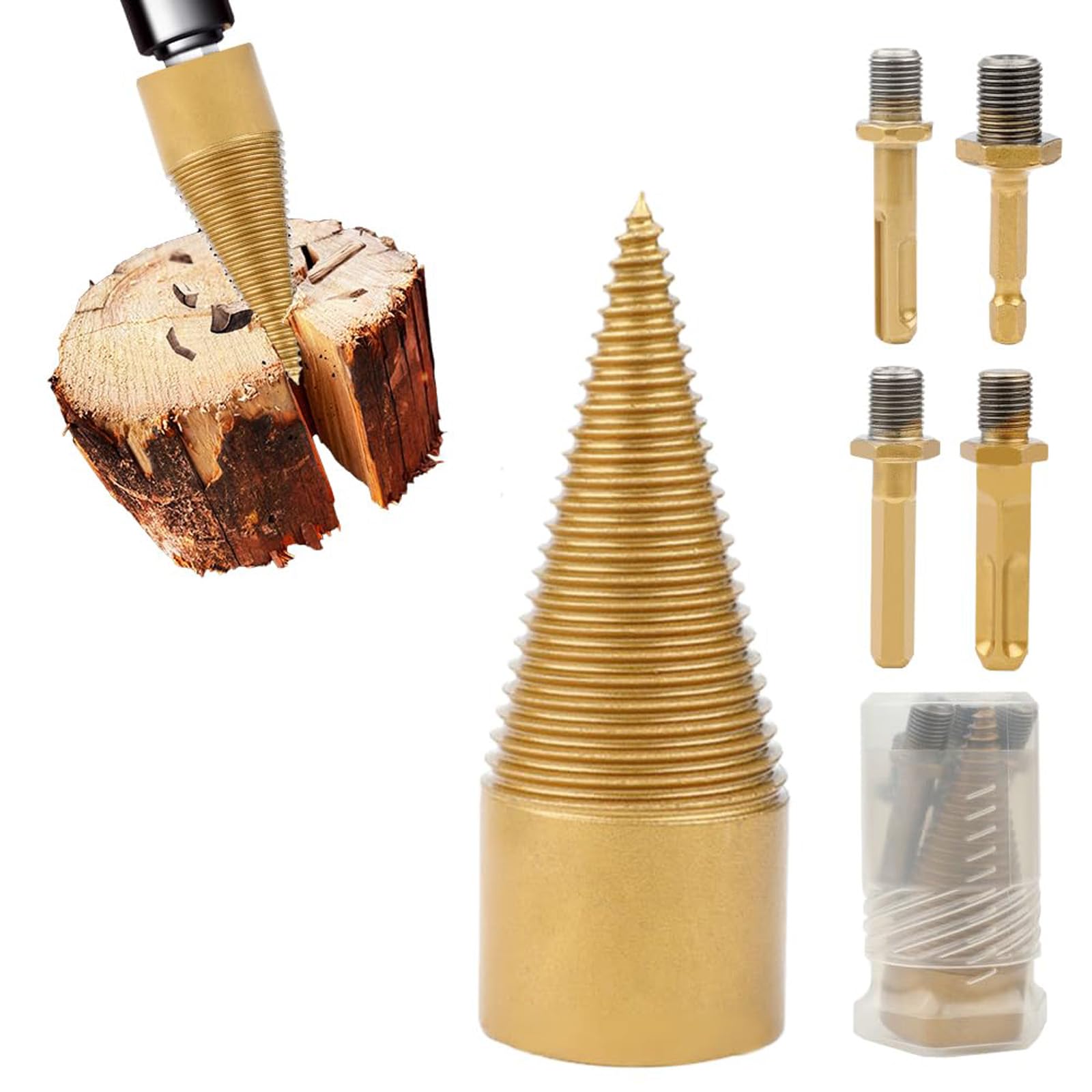 Firewood Drill Bit Set with 4 Handles