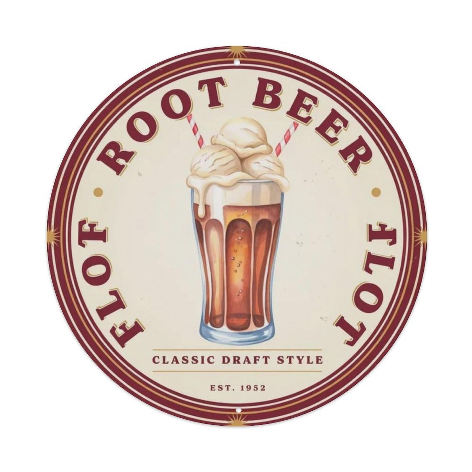 Root Beer Float Retro Soda Metal Tin Sign Plaque