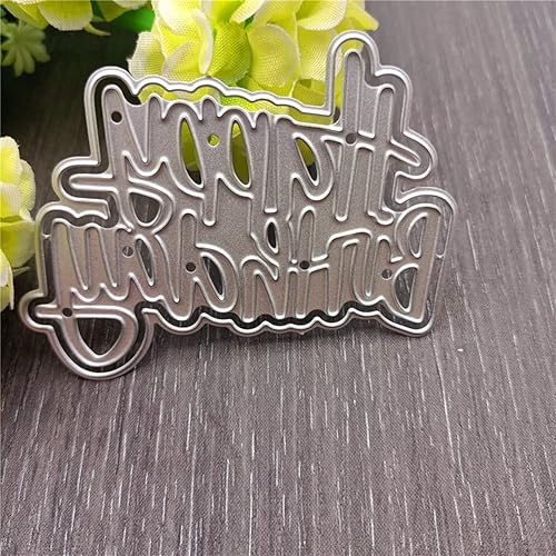 Miniatura 7 de Katutude Troqueles de feliz cumpleaños para hacer tarjetas, troqueles de corte para álbumes de recortes, letras de metal troqueladas en relieve para