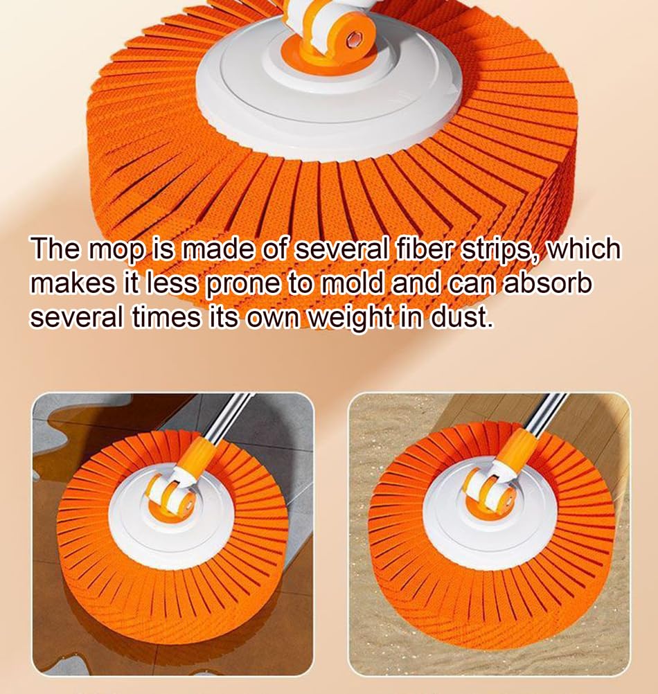 Juego de cubeta y trapeador giratorio: trapeador para piso con manos | Sistema de limpieza súper absorbente de una sola pasada para pisos de madera dura, baldosas, laminados y pesados