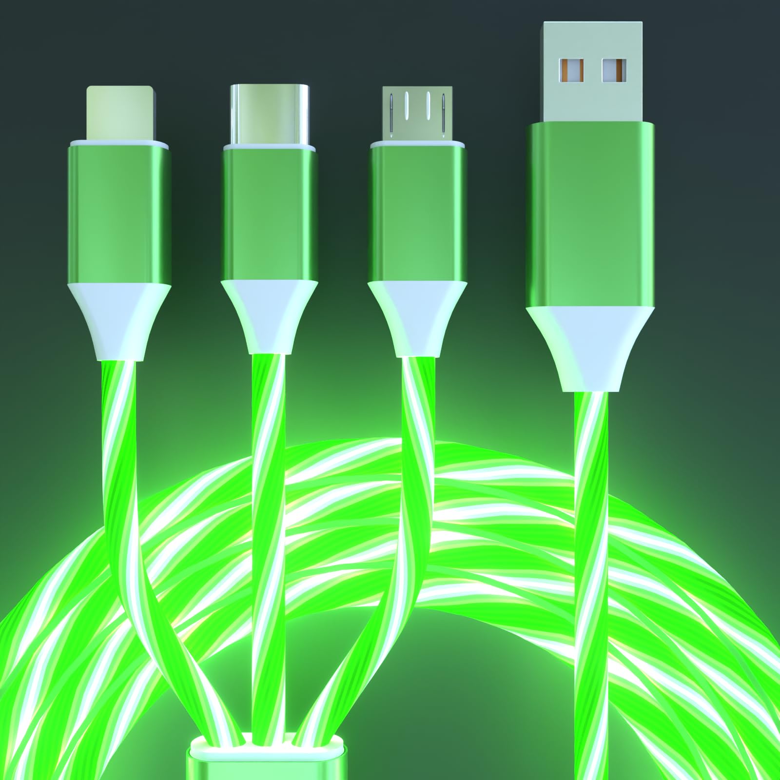LB 3-in-1-Ladekabel, beleuchtet, Grün