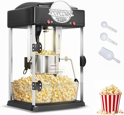 Miniatura 19 de Máquina comercial de palomitas de maíz de 12 onzas, 850 W, máquina de palomitas de maíz de cine, máquina de maíz de mesa roja con control de 3 Rojo
