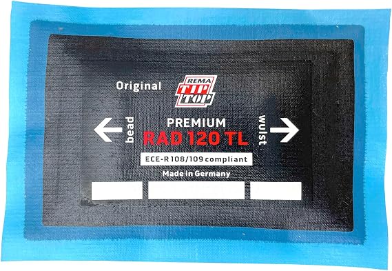 Rema TIP TOP RAD120 Radial Tire Patches 4-7/8 x 3 Self-Vulcanizing Flat Tire Universal Repair Patches 10 Count