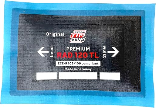 Rema TIP TOP RAD120 Radial Tire Patches 4-7/8 x 3 Self-Vulcanizing Flat Tire Universal Repair Patches 10 Count