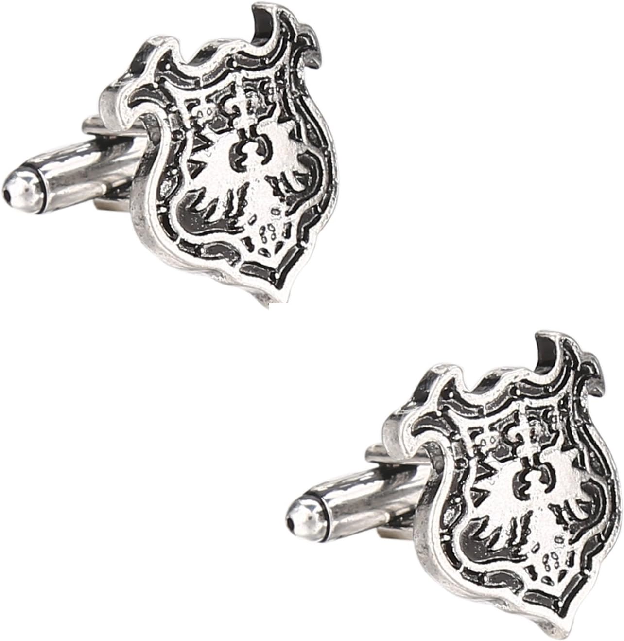 SOLZ Vintage Silver Black Maya Cufflinks