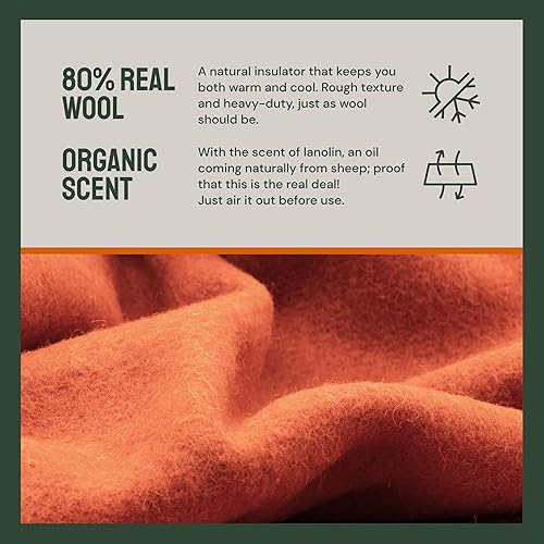 Miniatura 4 de Woolly Mammoth Woolen Co. - Manta de lana merino extra grande para campamento, equipo perfecto para exteriores, rollo de cama para Bushcraft,