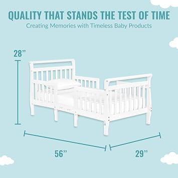 Dream On Me Emma 3 in 1 Convertible Toddler Bed in White & Baby Fairy 5 Foam Crib & Toddler Bed Mattress in a Box, White I Greenguard Gold Certified I JPMA Certified