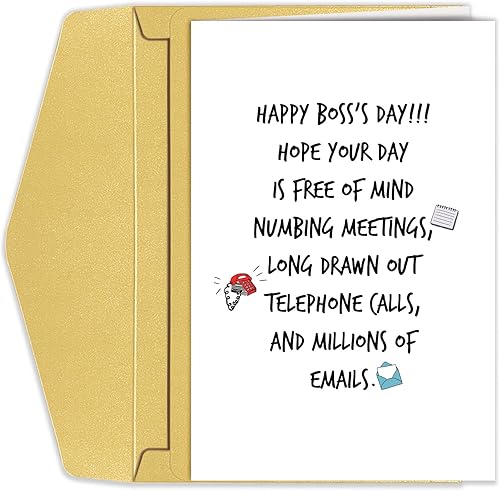 Tarjeta del día del jefe feliz para jefe o jefe masculino, regalo de agradecimiento para él y ella, tarjeta del día del jefe para la dama jefa, Hope