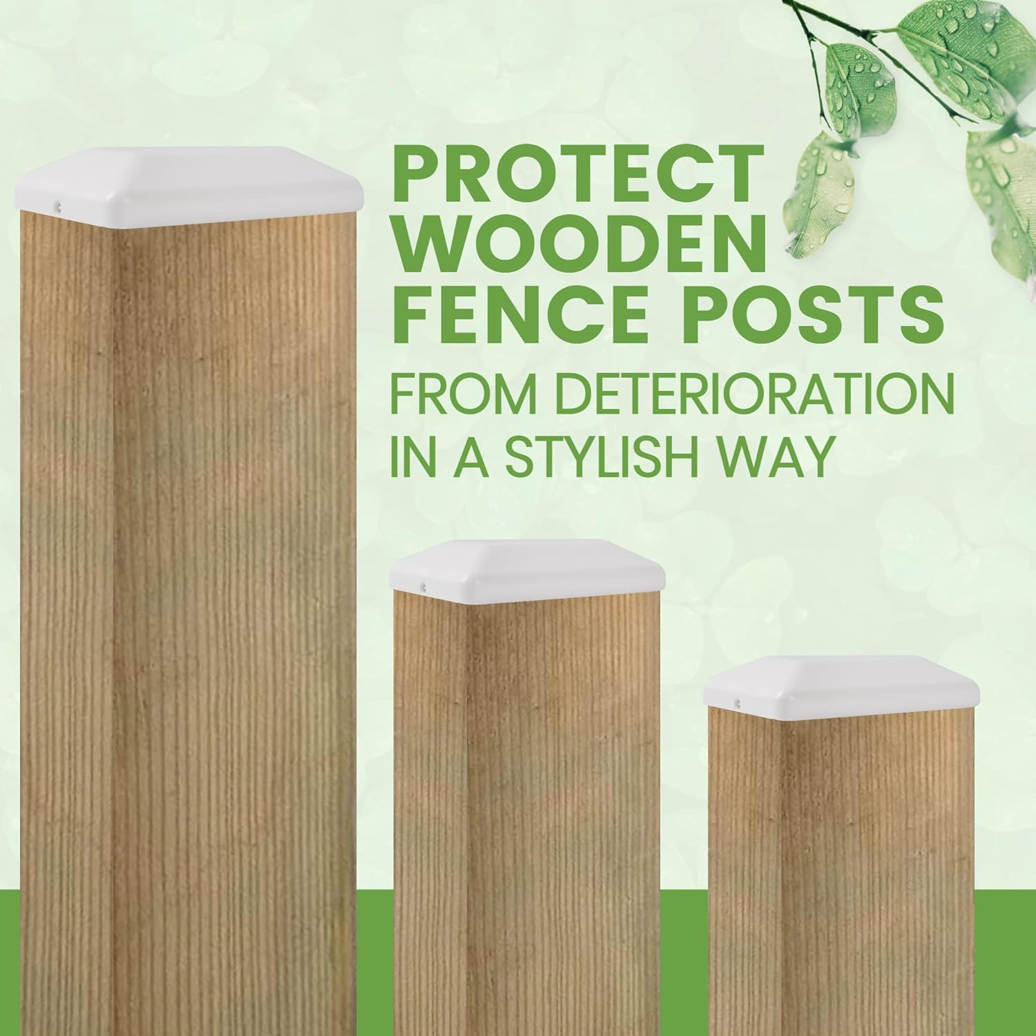 Buy TonGass (24Pack) 4x6 (3 5/8x5 5/8) Post Caps with Holes White