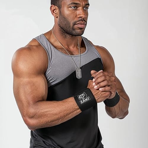 Miniatura 4 de Muñequeras de levantamiento de pesas para hombres y mujeres, soporte profesional de muñeca de gimnasio para levantamiento de pesas, crossfit, prensa