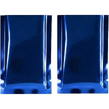 100PCS Glossy Electric Blue Metallic Mylar Foil Open Top Bags 8x12cm 3.1x4.7"