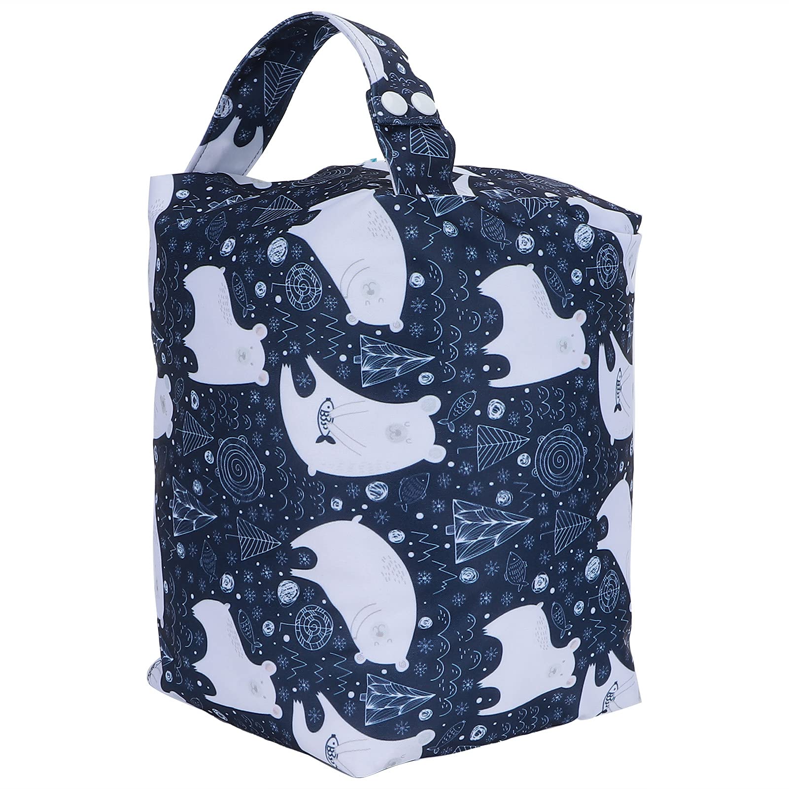 Reusable Diaper Bag, Stable Durable Convenient Handle Baby Wet Dry Bag Large Capacity Polyester Material Thick Waterproof Lining for Outdoor for Travel-image-36