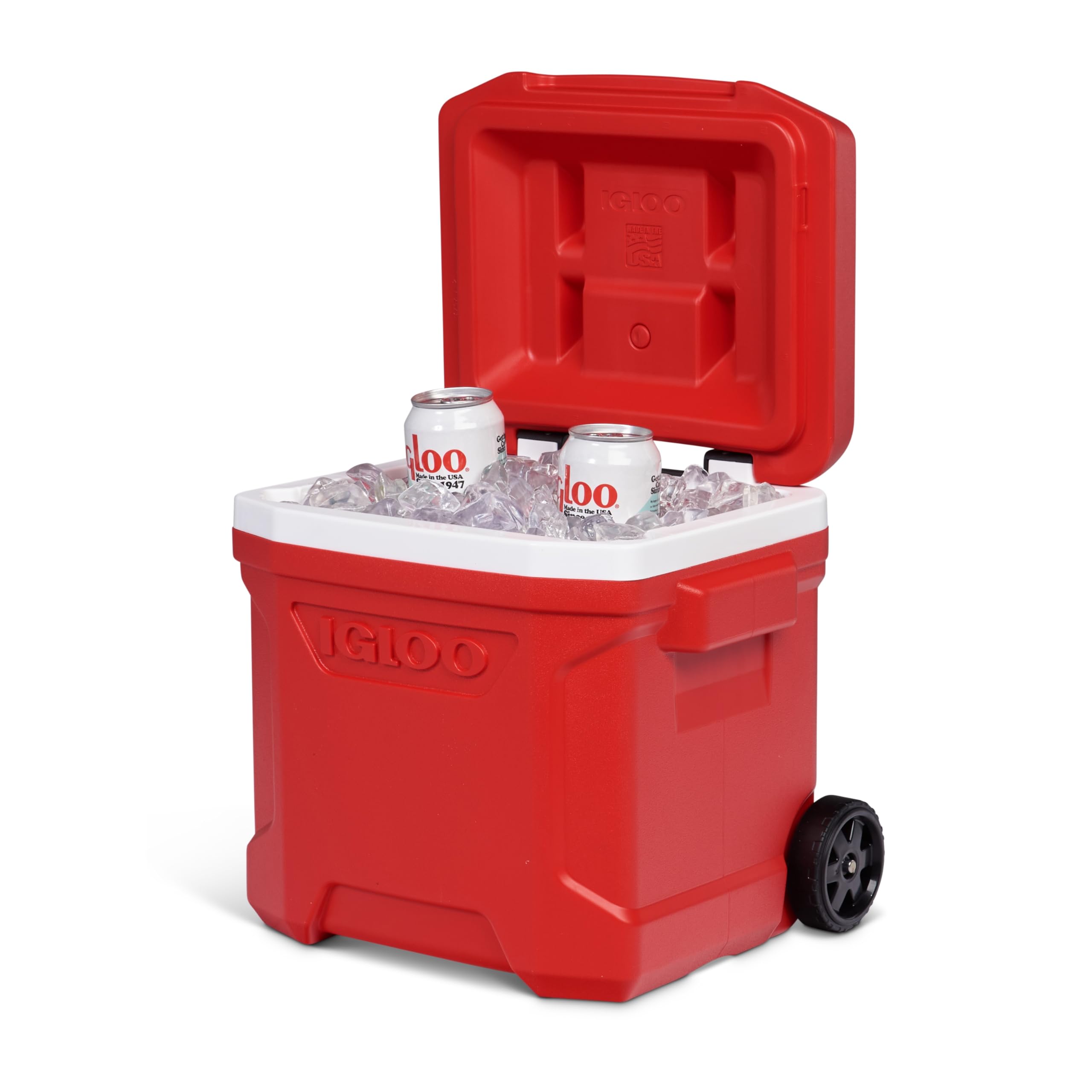 Igloo Profiel II Passieve koelbox, 16 wielen, rode thermobox met telescoopgreep en wielen, 15 liter, rood Igloo Profiel II Passieve koelbox, 16 wielen, rode thermobox met telescoopgreep en wielen, 15 liter, rood
