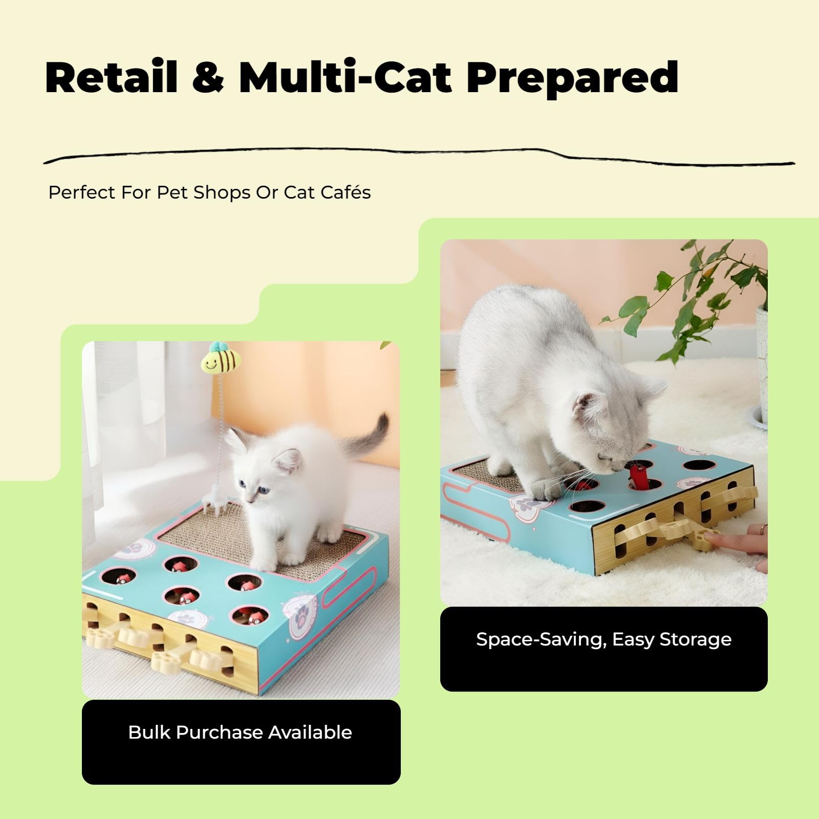 KESOTO Interaktives Katzenspielzeug Cat Activity Fun Board, kreatives Kratzbrett für Katzen, Whack-a-Mole-Spielzeug für Kätzchen, Intelligenzspielzeug zum Spielen mit Katzen