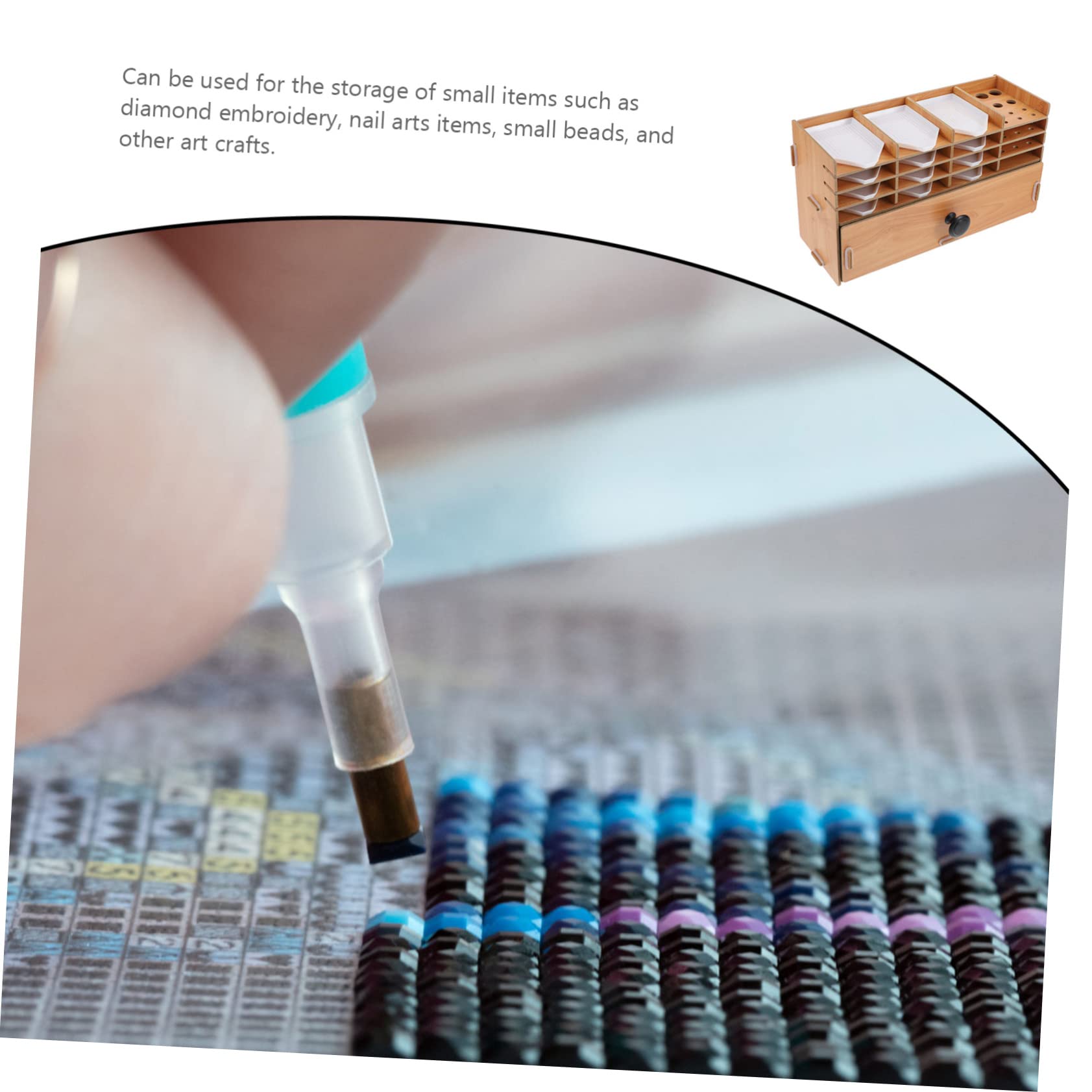 1set Organizzatore Multi Perline e Diamanti Scatola Portaoggetti Con Estrattore Perfetta Per Gioielli Articoli Per Nail Art e Piccoli Accessori Design Compatto e Leggero