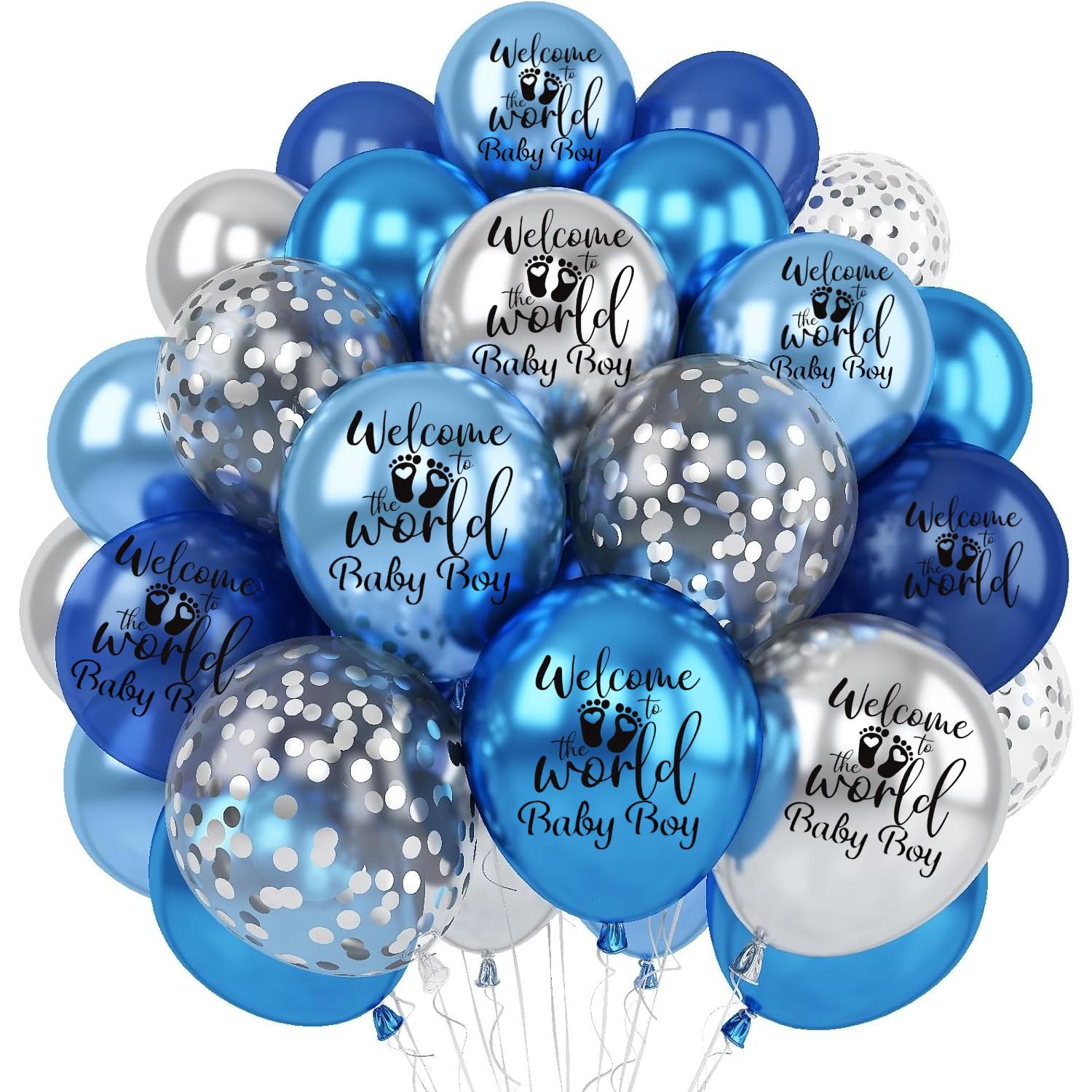 HK Balloons 35Pcs Welcome Baby Decoration Item Welcome To The Word Baby Boy Printed Blue Silver Balloons With Silver Confetti Baby Shower Decorations Baby Shower Backdrop Decorations Kit HK Balloons 35Pcs Welcome Baby Decoration Item Welcome To The Word Baby Boy Printed Blue Silver Balloons With Silver Confetti Baby Shower Decorations Baby Shower Backdrop Decorations Kit