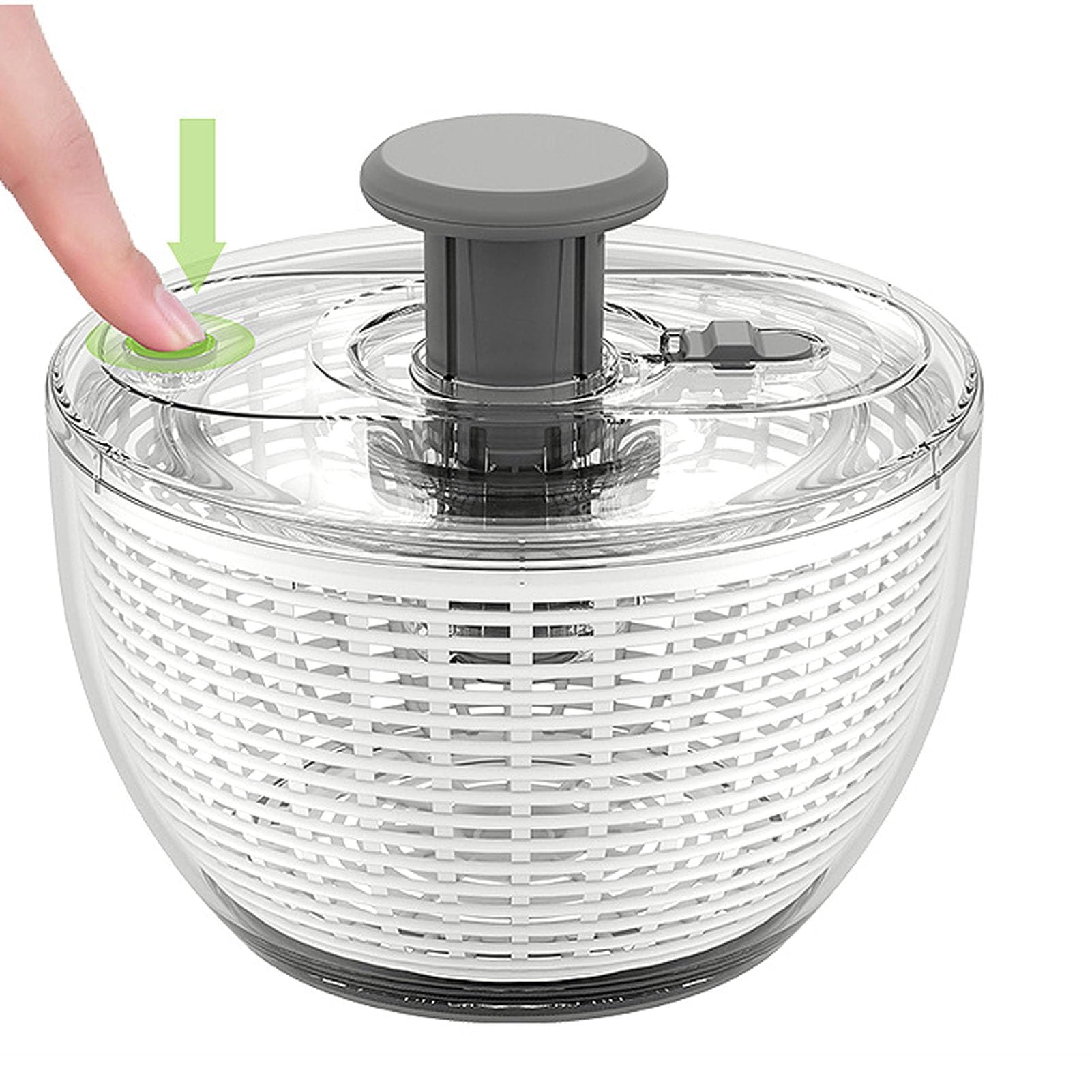 Laveuse à Fruits Essoreuse à Salade Grande capacité 3,6 L avec Passoire (gris foncé)