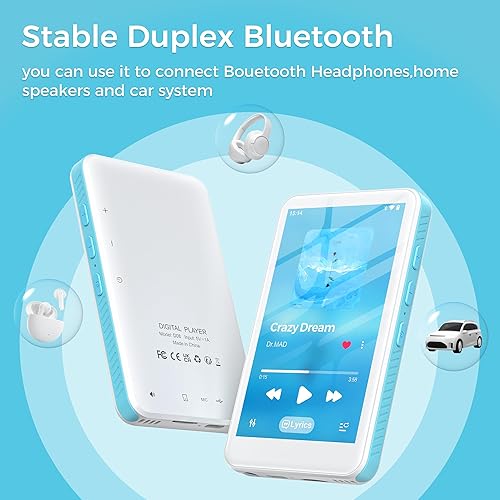 Miniatura 6 de SWOFY Reproductor MP3 D08 de 160 GB con Bluetooth y WiFi con batería de polímero de litio de 2000 mAh