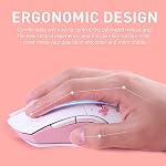 DAREU Sakura Pink Wireless Gaming Mouse with Charging Dock Rechargeable RGB,12K DPI,6 Programmable Buttons High-Precision Sensor [300IPS] [1000Hz] for PC Notebook Mac