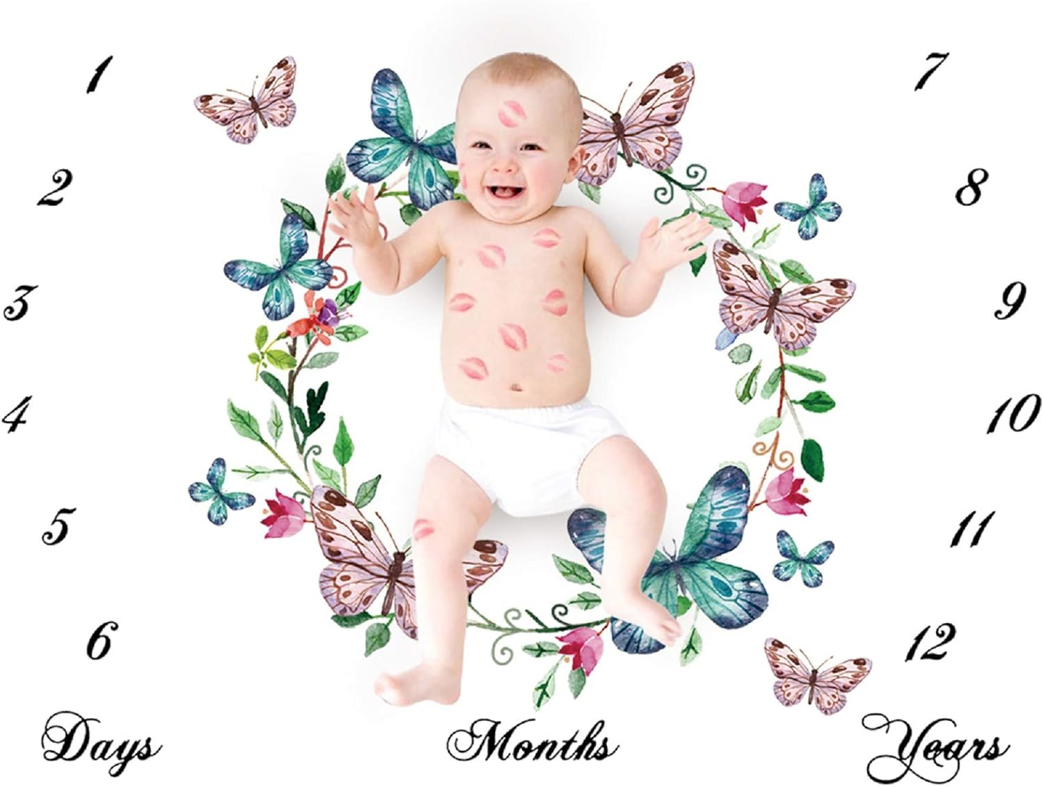 Sipusensama ベビー撮影シーツ 寝相アート 月齢フォトシート 月齢シーツ 新生児 ガールボーイ 毛布 衣装 写真プロップ服 マイルストーン マイルストーン 敷物 出産祝い 百日記念日 誕生日プレゼント Cafelex At