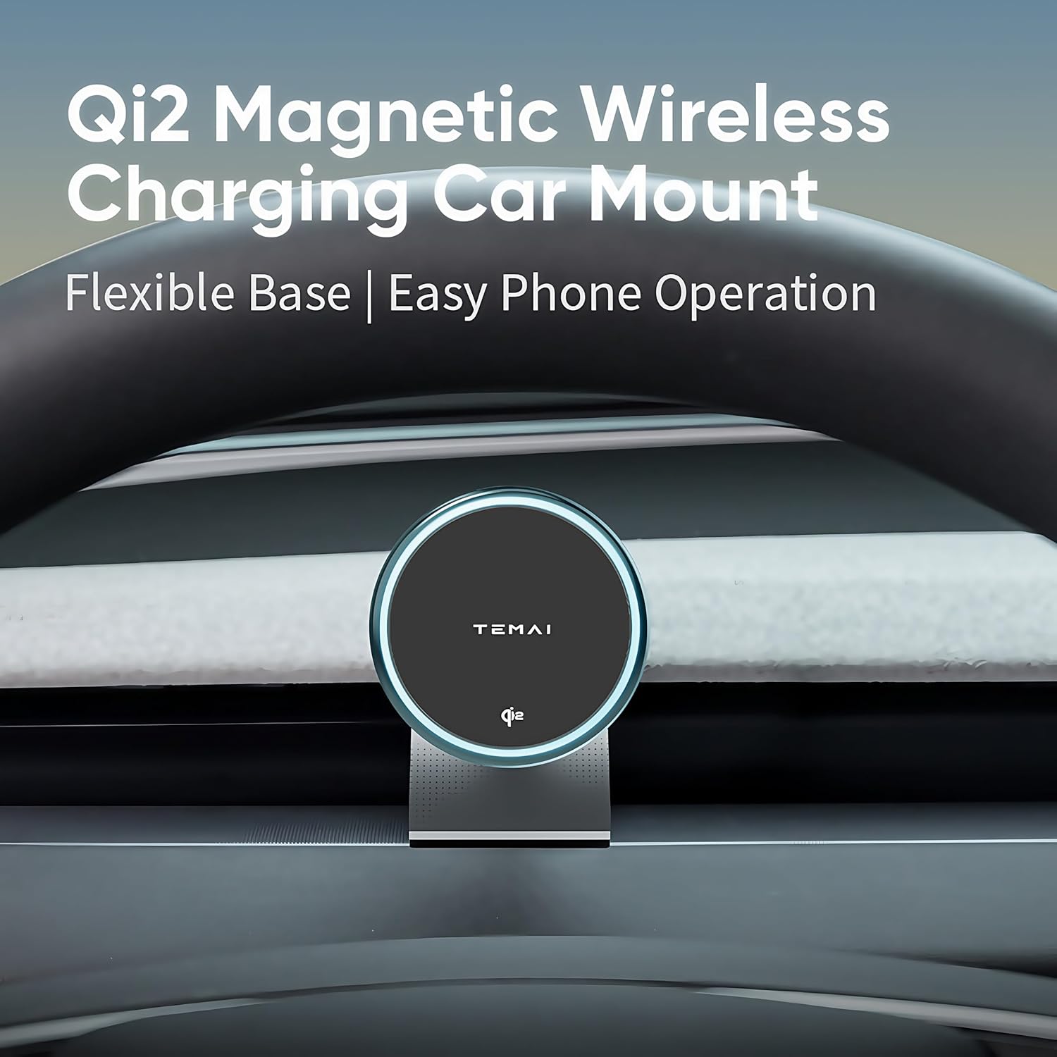Persevere for Tesla Phone Mount Model 3 Highland 2024 & 2025, 15W Qi2 Wireless Charger Strong Magnetic Phone Holder for All 4-6.9'' Smartphones, Base Airvent Adjustable, Anti-Slip Mount