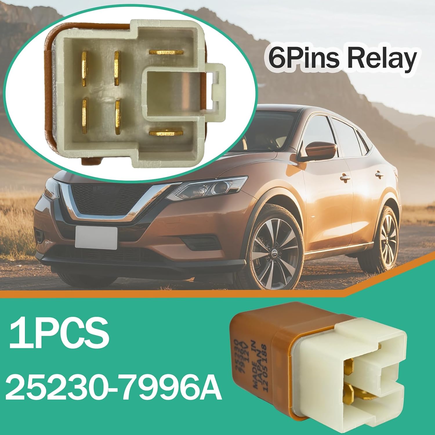 Relay Kit Replacement for 25230-7996A 57000 Compatible with 2004-2017 Nissan Armada & Titan Without Factory Tow Package - 6-Pin Brown 12V Power Circuit Relay & 4-Pin Grey Turn Signal Relays